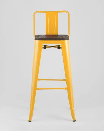Стул барный Толикс Воод 75.5  со спинкой Желтый / Tolix Wood_2