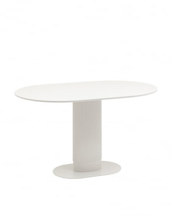 Стол овальный обеденный Мйстерй 130*80 белый / Mystery_0