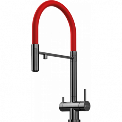 Смеситель Омоикири Канто-Пвд-Гм Латунь/Вороненая Сталь / Omoikiri Kanto-Pvd-Gm_0