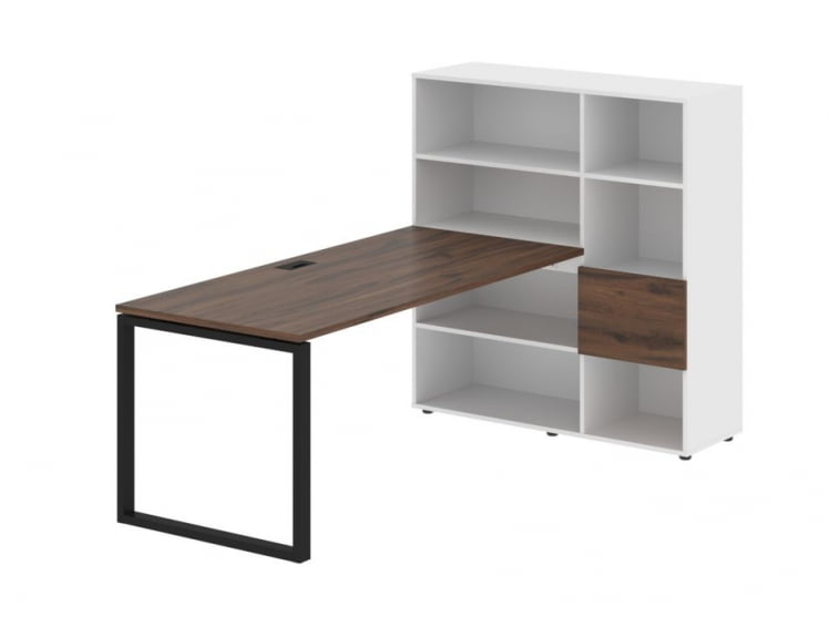 Рабочая станция ЕДИС ЕКРСТ 1217 Дуб Денвер темный Черный Белый / EDIS EQRST_0