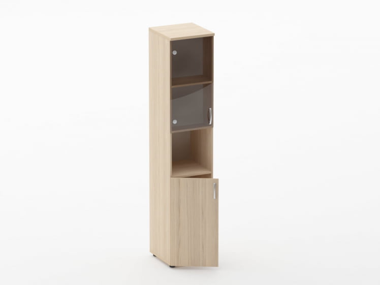 Шкаф высокий со стеклом и нишей Глассй 6.19.14Л Орех / Glassy_1