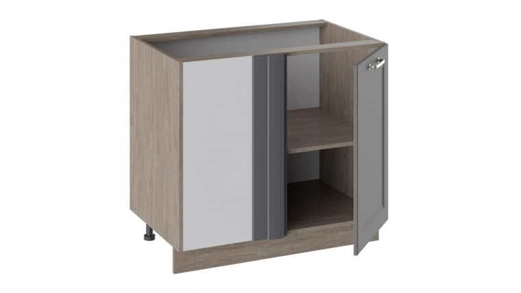 Шкаф напольный с планками для формирования угла Одри Н_72-90_1ДРпУ Дуб Сонома трюфель/Серый шелк_1