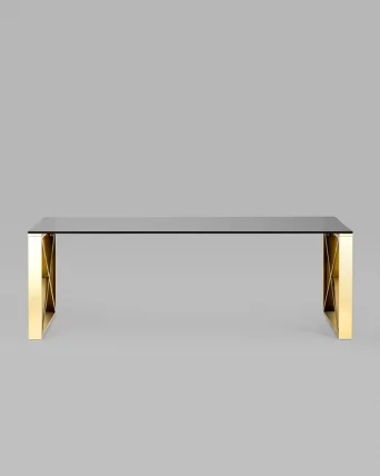 Журнальный стол КРОСС 120кс60 Золото (стекло смоке) / 120x60 smoke)_3