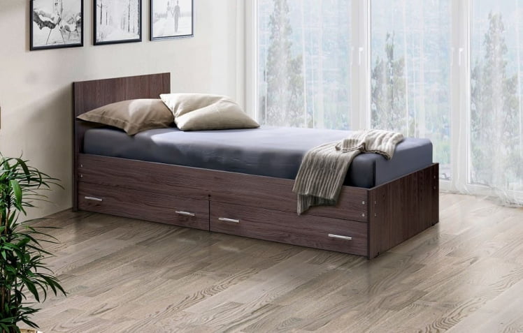 Кровать с ящиками на уголках №4 ЛДСП 800*2000 Дуб молочный_0