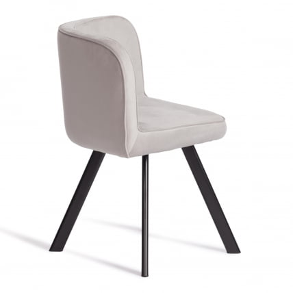 Комплект (стол, 4 стула) КУАДРОН (мод. ПТ14) Стол: МДФ/металл, стул: металл/велюр, 100х100х73 см, 69х56х71 см, Лигхт-грей(св-серый) ХЛР-14/черный / QUADRON (mod. PT14) Light-grey(св-серый) HLR-14/черный_3