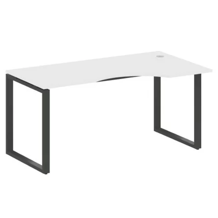 Стол криволинейный правый на О-образном м/к МЕТАЛ СЙСТЕМ БО.СА-1 Пр Белый/Антрацит / METAL SYSTEM_0