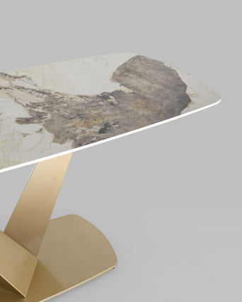 Обеденный стол Аврора 180кс90 Белый мрамор / 180x90_4