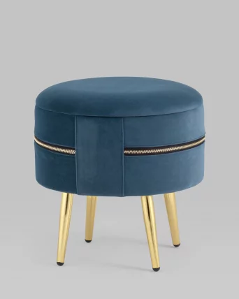 Пуф Тильда с ящиком велюр Сине-зеленый_2