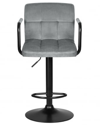 Стул барный ДОБРИН КРУГЕР АРМ БЛАCК (серый велюр (МДЖ9-75)) / DOBRIN KRUGER ARM BLACK (MJ9-75))_5