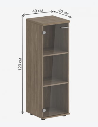 Шкаф средний со стеклом Сигма СГ.804.ОД.ГЛ Дуб темный / Sigma SG.804.OD.GL_1