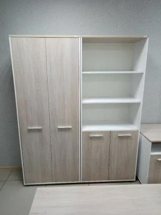 Шкаф для одежды 4 широкий Дека 10.19.301 Дуб Сантана светлый/Белый / Deka_2