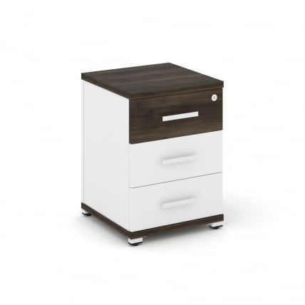 Тумба опорная/приставная с 3-мя ящиками CОНCЕПТ CН.ТУО-001 Б/В Дуб Мали Белый бриллиант Белый / CONCEPT CN.TUO-001 B/W_0