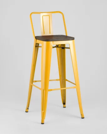 Стул барный Толикс Воод 75.5  со спинкой Желтый / Tolix Wood_1