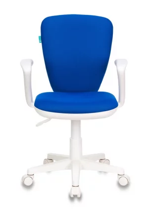 Кресло детское Бюрократ КД-В10АКССН (пластик белый) Синий 26-21 / KD-W10AXSN_1
