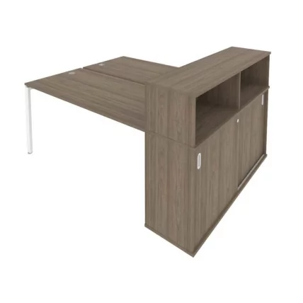 Рабочая станция с опорным шкафом-купе Метал Сйстем Б.РС-СШК-2.4 Вяз/Белый / Metal System_0