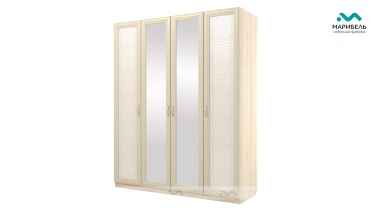 Шкаф 4-х дверный Ивушка-7 ЛДСП/МДФ+экокожа_0