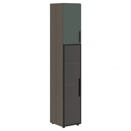 Шкаф-колонка комбинированный (левый) ВЕЛИОН ВХCС 40.2 Л Нефрит Дуб Сильвер / VELION VHCS L_1