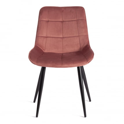 Стул АБРУЗЗО ( мод. 8060 ) металл/вельвет, 52 х 63 х 85 см, коралловый (ХЛР 44)/черный / ABRUZZO mod. (HLR_4