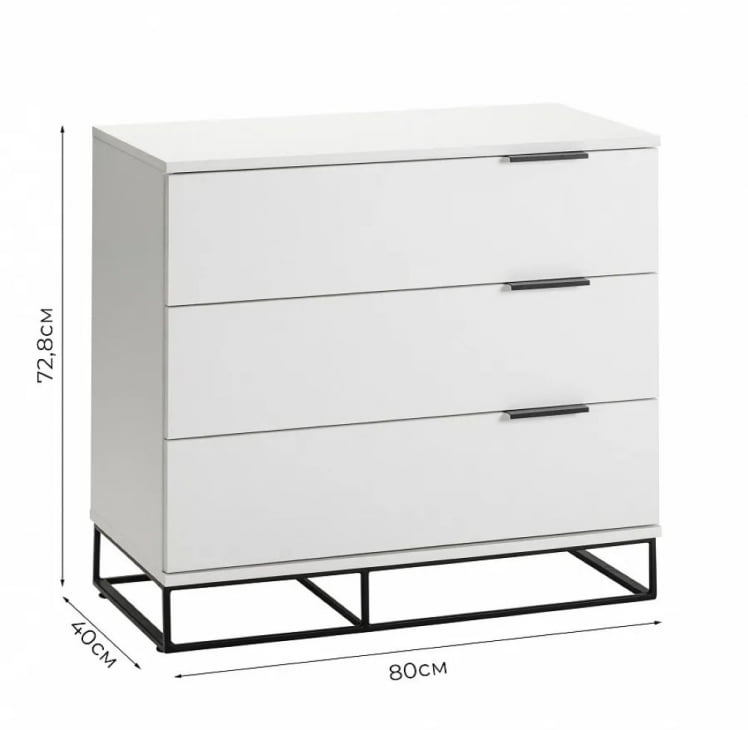 Комод 3 ящика CИТЙ 40095580х Белый / CITY 40095580h_11