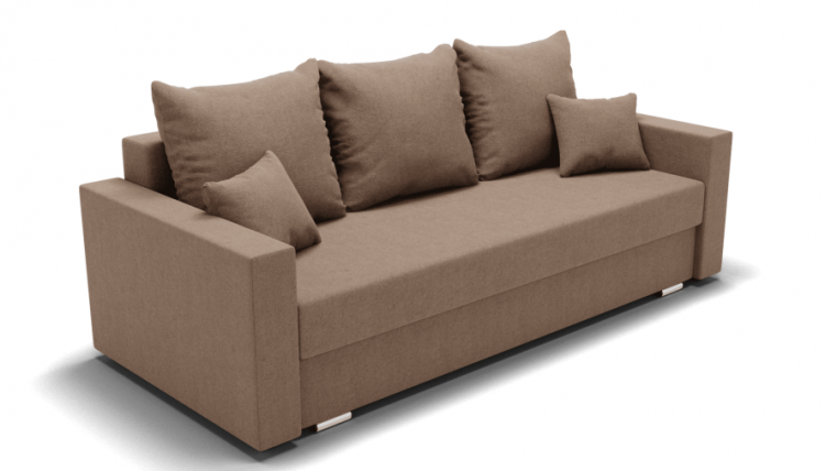 Диван Олимп-1 ППУ (ЗР) Цвет фасада: Светло коричневый; Тип: Прямой; Материал фасада: Металл/Велюр_0