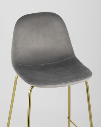Стул барный Валенсия Серый с золотыми ножками_7