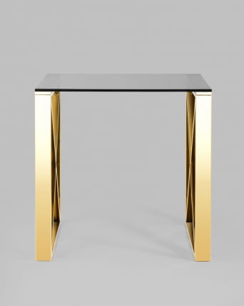 Журнальный стол КРОСС 55кс55 Золото (стекло смоке) / 55x55 smoke)_3