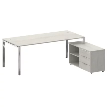 Стол рабочий руководителя с опорной тумбой левый МЕТАЛ СЙСТЕМ ДИРЕCТ БГ.СРТ-6.9 Пр Дуб Наварра / METAL SYSTEM DIRECT_0