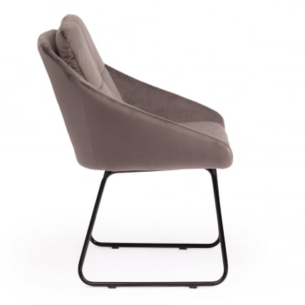 Кресло СТАР (мод. CЙ-1919) вельвет/металл, 68 х 60 х 88 см , серый (ХЛР 24)/черный / STAR (mod. CY-1919) (HLR_1