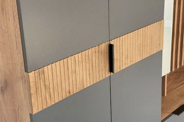 Шкаф двухдверный Бери МПР-024 Дуб крафт золотой/графит / MPR-024_12