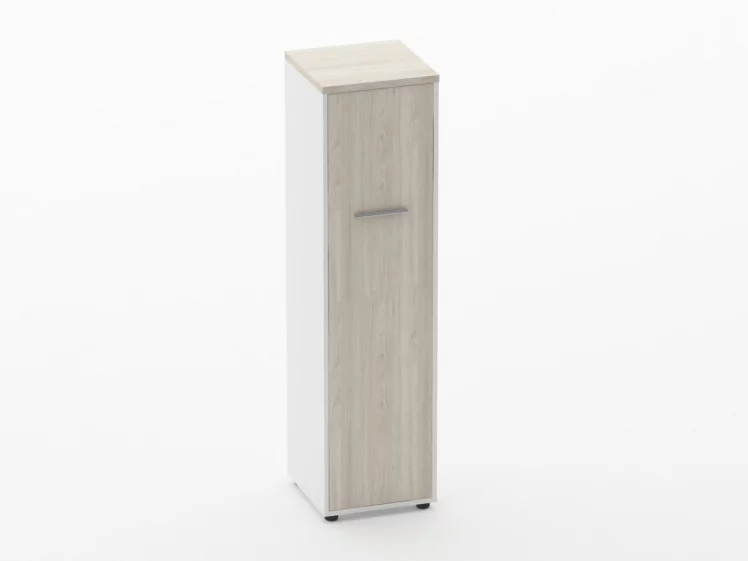Шкаф 3 узкий закрытый, 1 дверь Дека 10.16.14Л Дуб Сантана светлый/Белый / Deka_0
