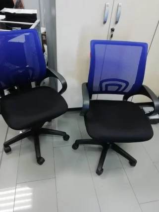 Кресло оператора CХАИРМАН 696 Черный пластик (блаcк) синий / CHAIRMAN (black)_2