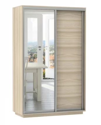 Шкаф-купе двухдверный Экспресс Дуо Медиум 1400х2200х Ясень шимо светлый / 1400х2200h_0