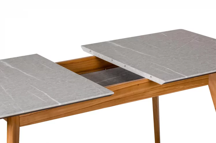 Стол раскладной Лунд 140-180 БУК-Мрамор Бьянко_4