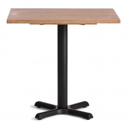 Стол ВАЛХАЛЛА дерево вяз/железная опора, 80х65х76 см, груша №3/черная опора / VALHALLA_2