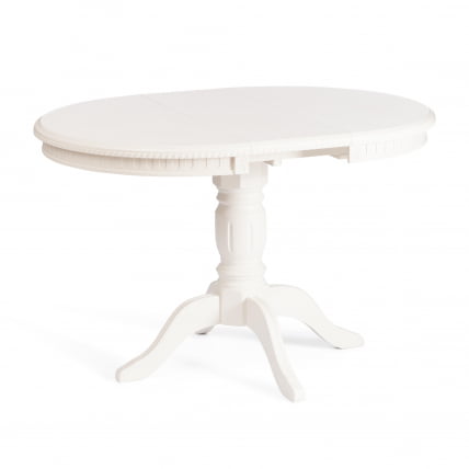 Стол СТЕФАНО круглый бук, мдф, Д90+30кс77см, Иворй вхите / STEFANO D90+30x77см, Ivory white_6