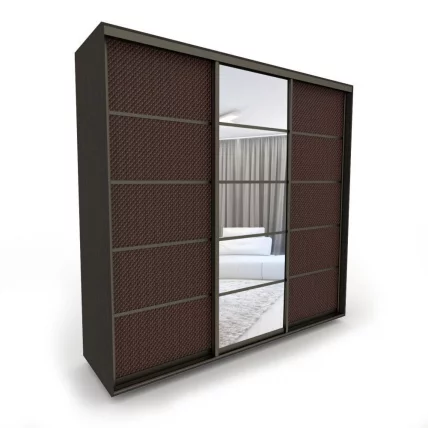 Шкаф-купе 3-х дверный Акцент-Квадро КВ 1500х600 Венге/Бронза_0