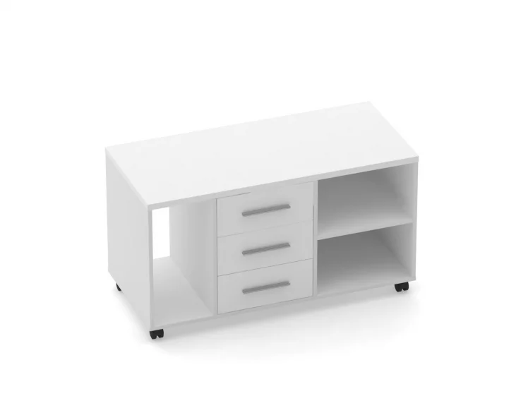 Тумба подкатная с нишей и полкой Дека 9.05.03Л Белый / Deka_0