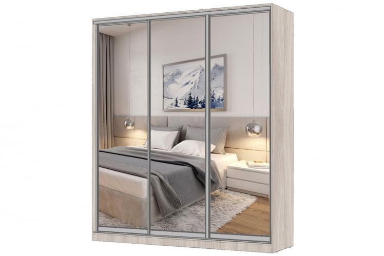 Шкаф-купе 3-х дверный Виктория 2000х584х2300, Ясень шимо светлый 20ДЗДЗДЗ-ЯЯПП-Яшс 310-3311_0