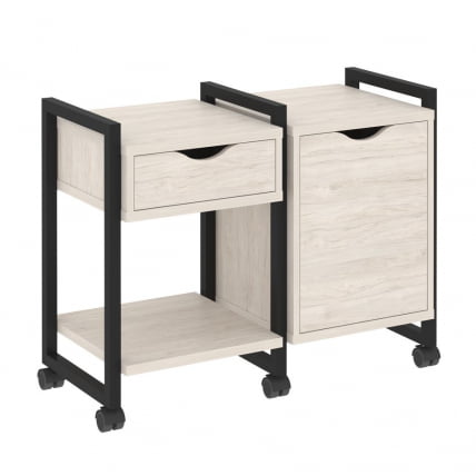 Тумба на колесных опорах наборная. Вариант №3 ЛОФТ ВР.Л-ТН-3.К Металл черный Денвер светлый / LOFT VR.L-TN-3.K_0