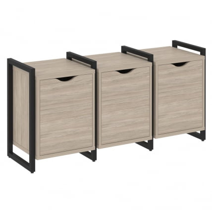 Тумба на регулируемых опорах наборная. Вариант №5 ЛОФТ ВР.Л-ТН-5.О Металл черный Дуб Аттик / LOFT VR.L-TN-5.O_0