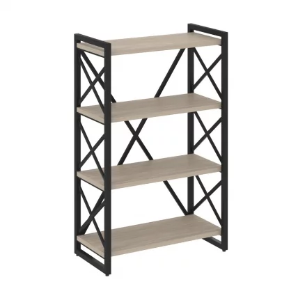 Стеллаж на регулируемых опорах - 4 полки ЛОФТ ВР.Л-МСТ.О-4.8 Металл черный Дуб Аттик / LOFT VR.L-MST.O-4.8_0