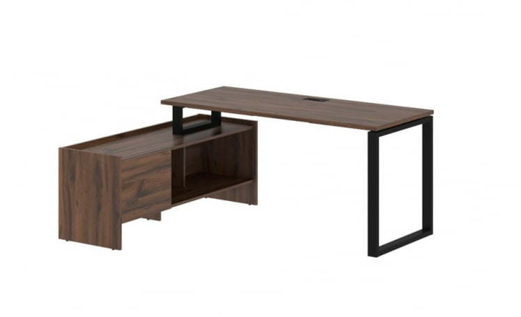 Стол с тумбой ЕДИС ЕКCТ 17614 Дуб Денвер темный Черный / EDIS EQCT_0