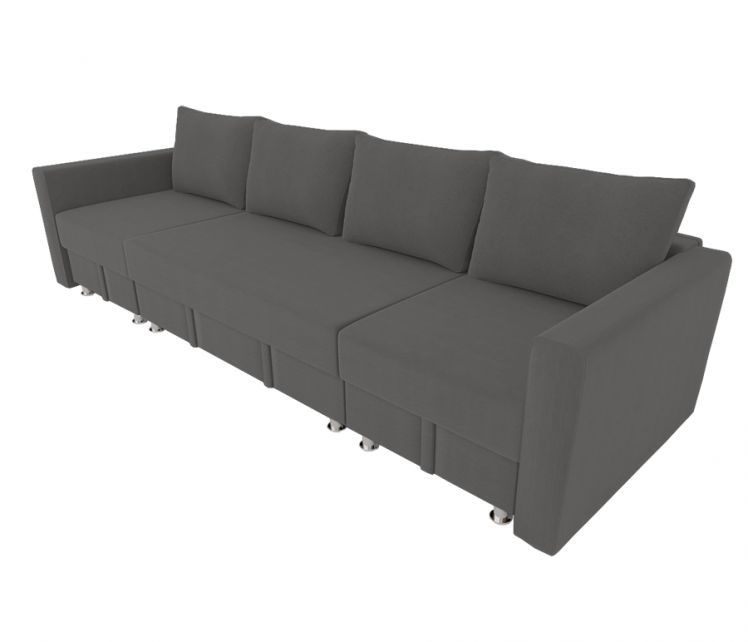 Диван угловой Фиеста Трансформер П- побразный с подлокоткиками (Берхоусе) Цвет фасада: Серый Велюто 12; Тип: Левый/правый; Материал фасада: Металл/Велюр / (Berhouse)_0