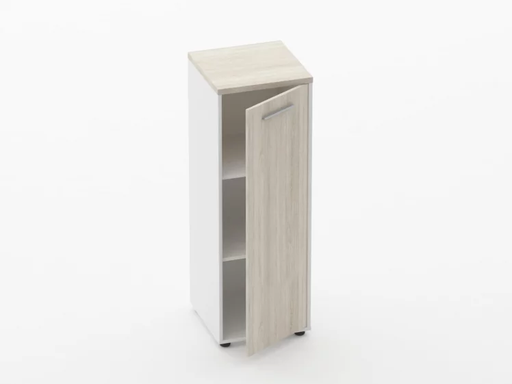 Шкаф 2 узкий закрытый Дека 10.12.13Пр Дуб Сантана светлый/Белый / Deka_1