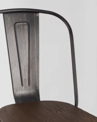 Стул Толикс Воод 850 Черная патина с золотом / Tolix Wood_7