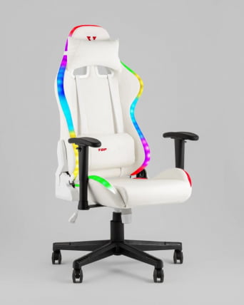 Кресло геймерское с подсветкой ТопЧаирс ГММ-080 белый на черной базе / TopChairs GMM-080_0
