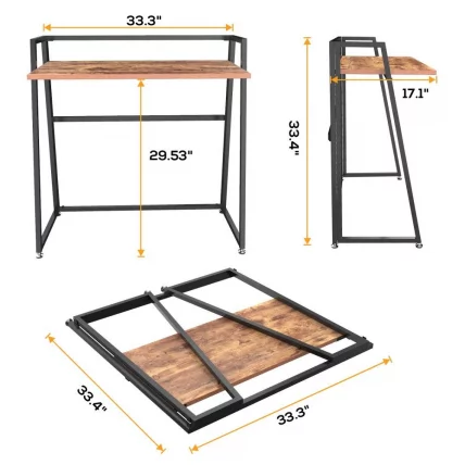 Складной письменный стол Еурека ЕРК-ФД-03ВП Винтаге Бровн / Eureka ERK-FD-03VP Vintage Brown_3