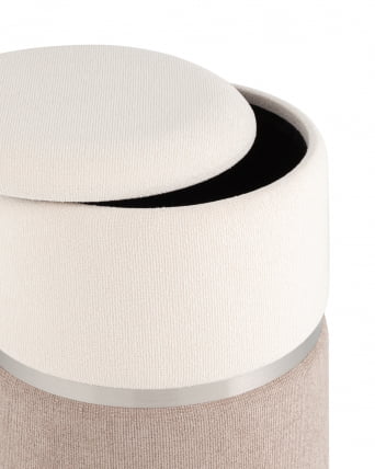 Пуф Кэрри с ящиком серебро шенилл Серо-бежевый_2