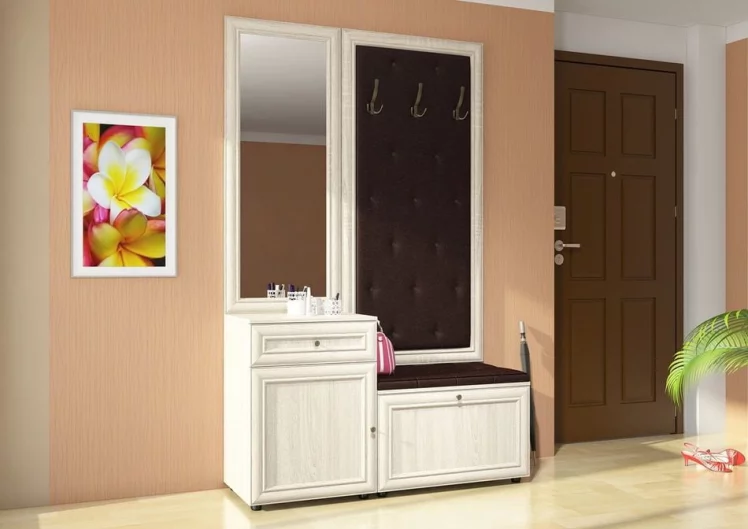 Тумба для обуви Оскар-7 (А) Модена 05 Дуб сонома светлый Крем_2