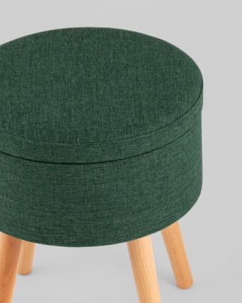 Пуф с ящиком Сторе Воодй рогожка темно-зеленая / Store Woody_4